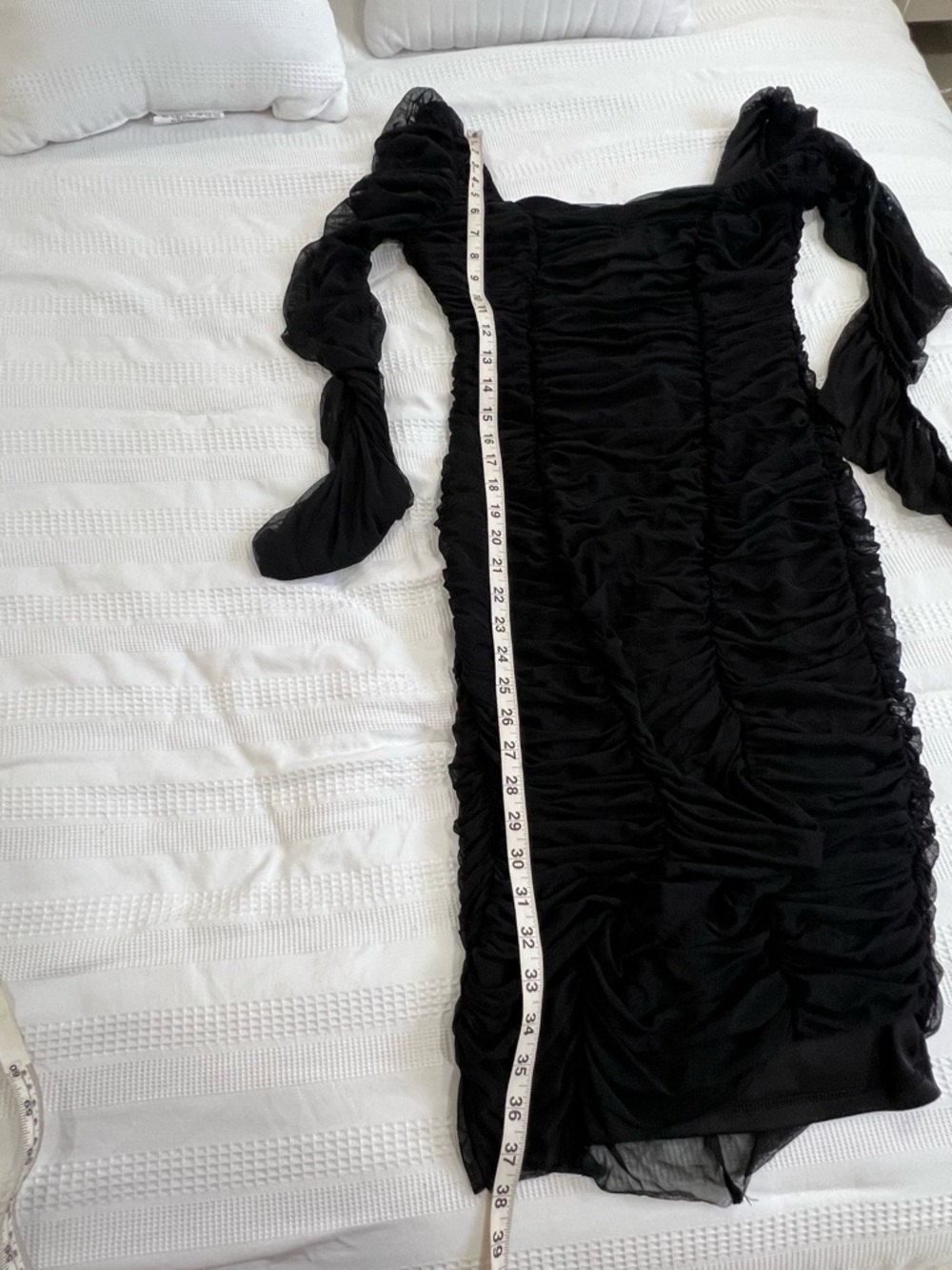 Fashion nova Black Ruched Long Sleeve Women's Dress - Picture 3 of 5